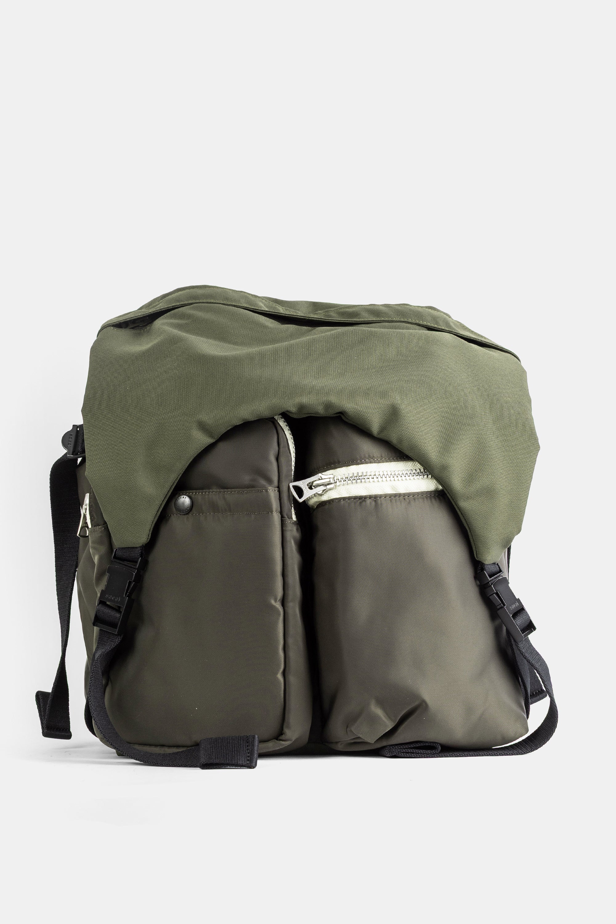 Sacai Khaki Two-Tone Multi-Pocket Utility Backpack | Actuel B