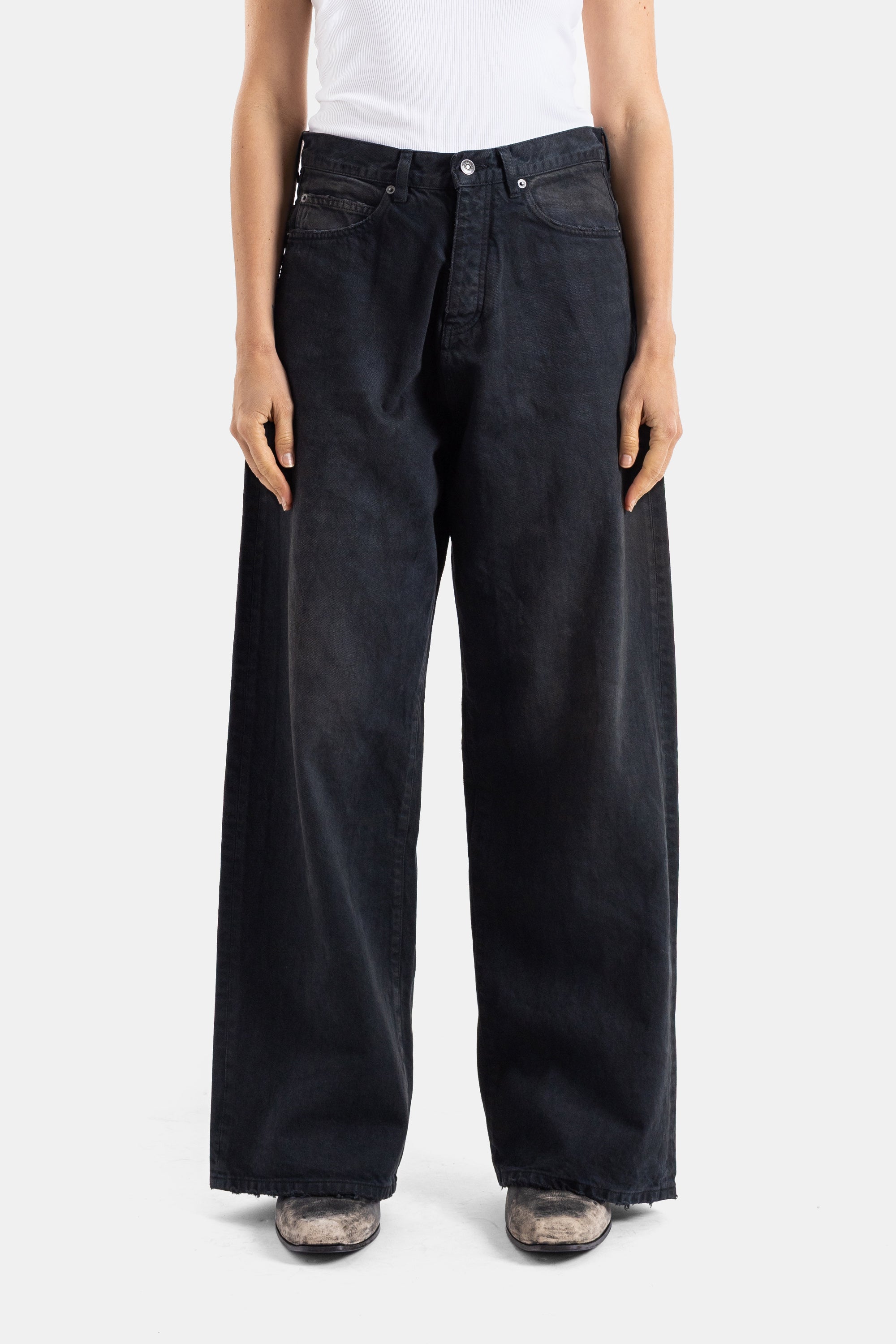 Wide black Japanese denim jeans Balenciaga | Actuel B