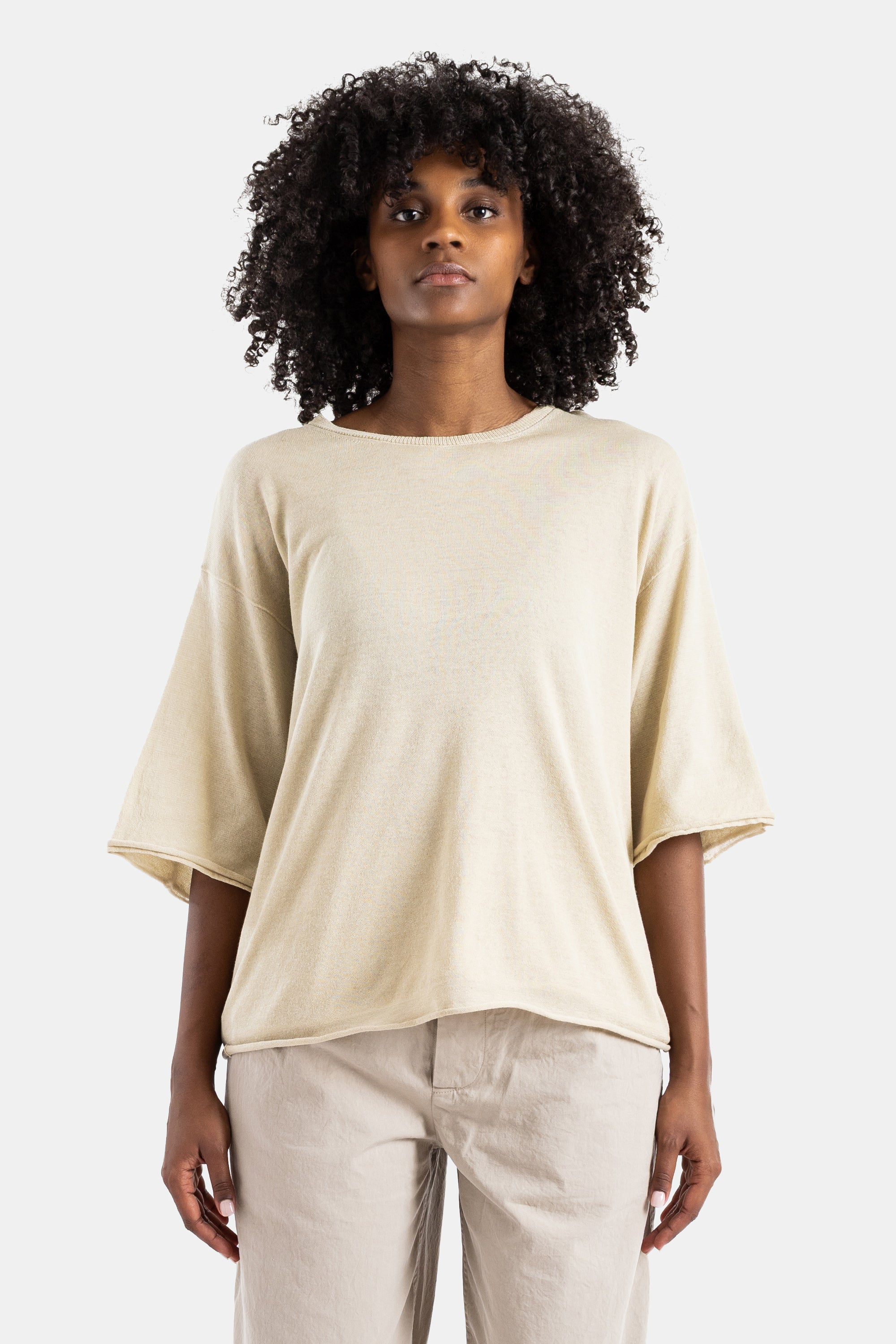 T-shirt oversize bords bruts beige sable Casey Casey | Actuel B