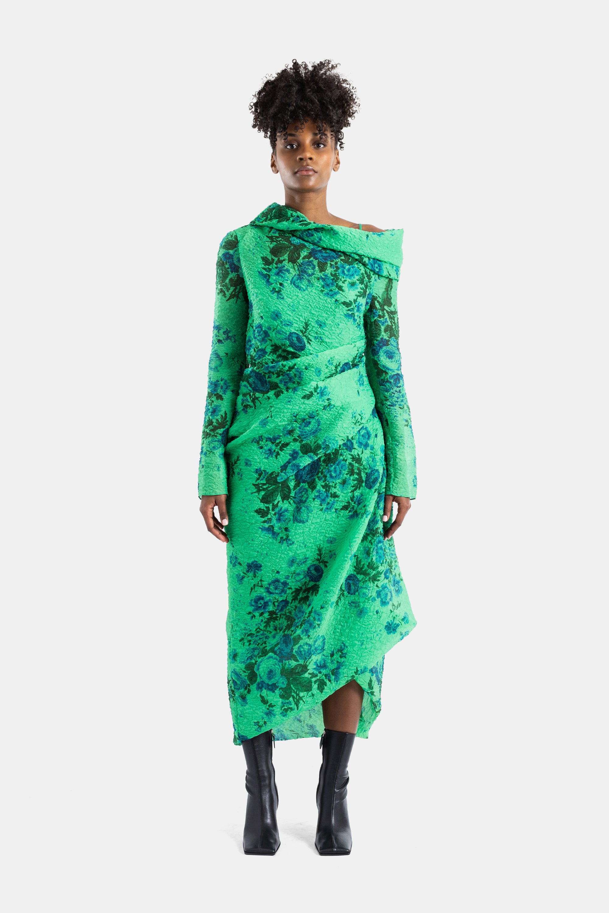 Erdem Sea Green Floral Linen Midi Pencil Dress