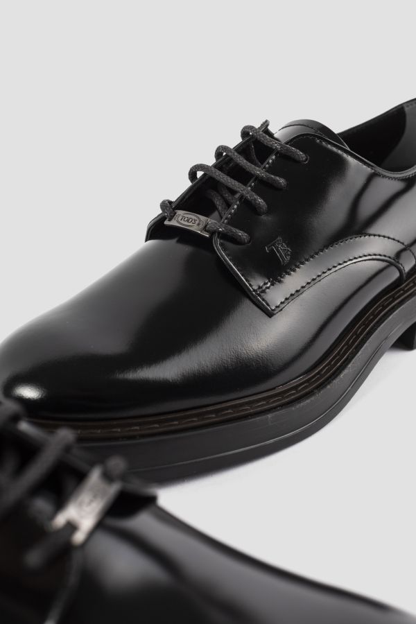 TOD'S Derby shoes in shiny black leather