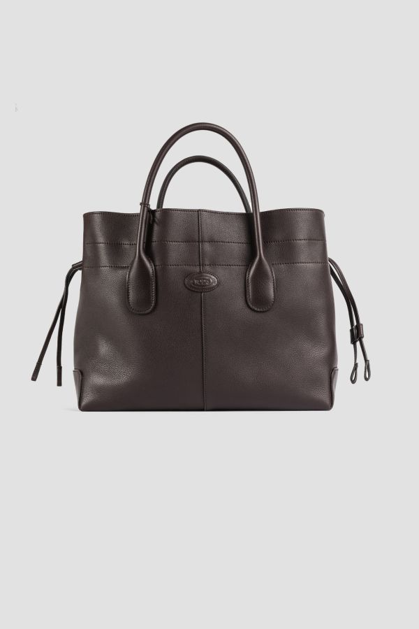 Brown Luxury Tote Bag Coated Canvas and Brown Leather Lulu | Delage