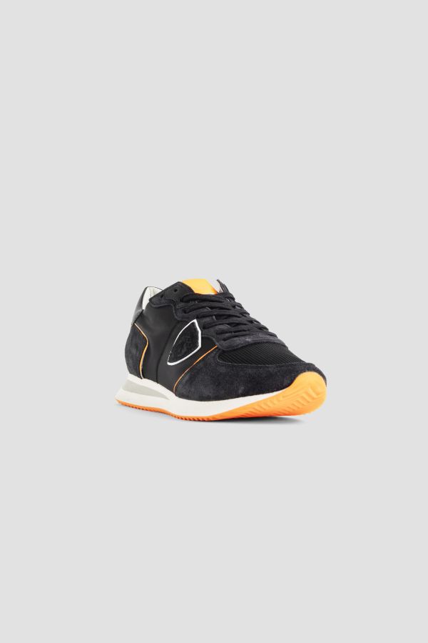 PHILIPPE MODEL Baskets TRPX noir et orange neon