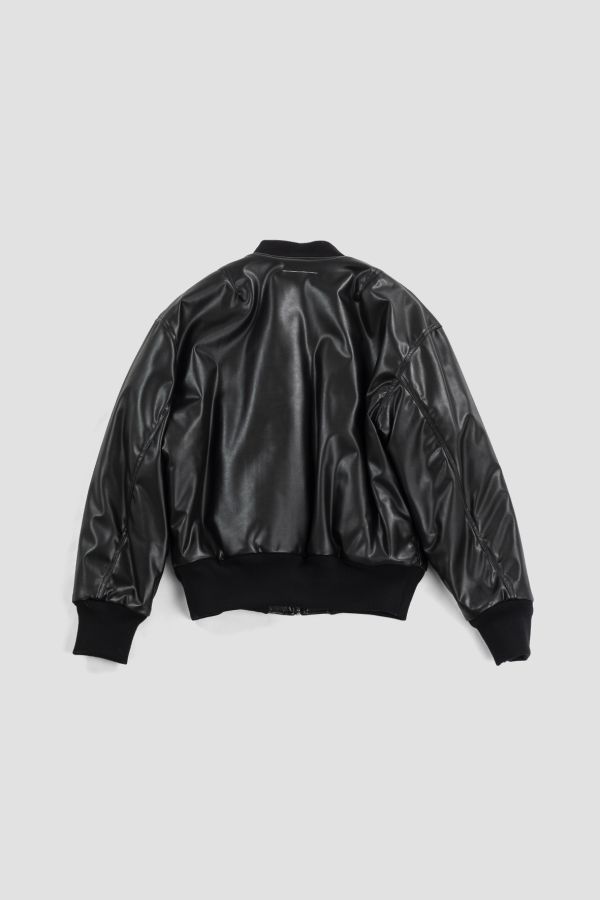 MM6 MAISON MARGIELA Teddy jacket in black imitation leather