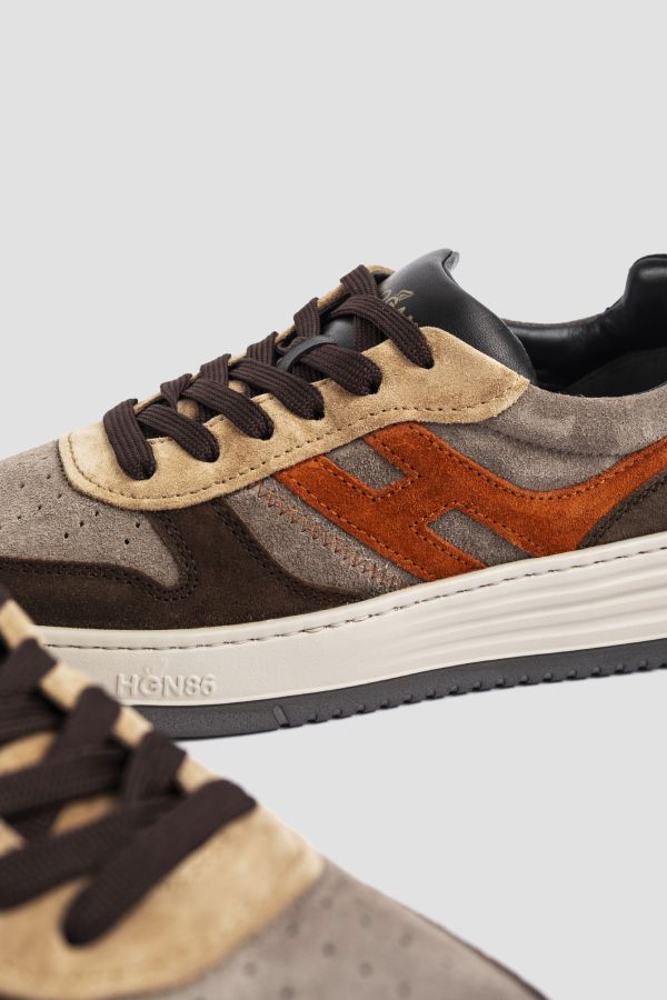HOGAN Sneaker H630 brown, grey and orange