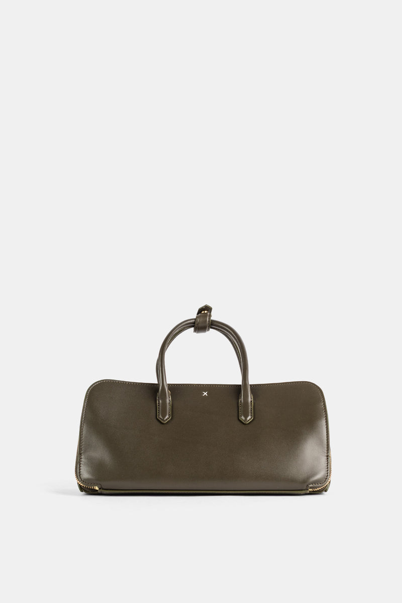 Sac Delta Small en cuir lisse vert kaki