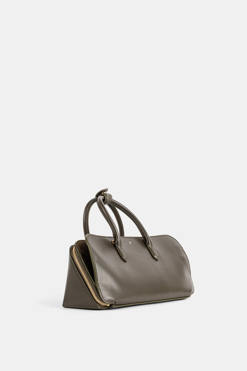 Sac Delta Small en cuir lisse vert kaki