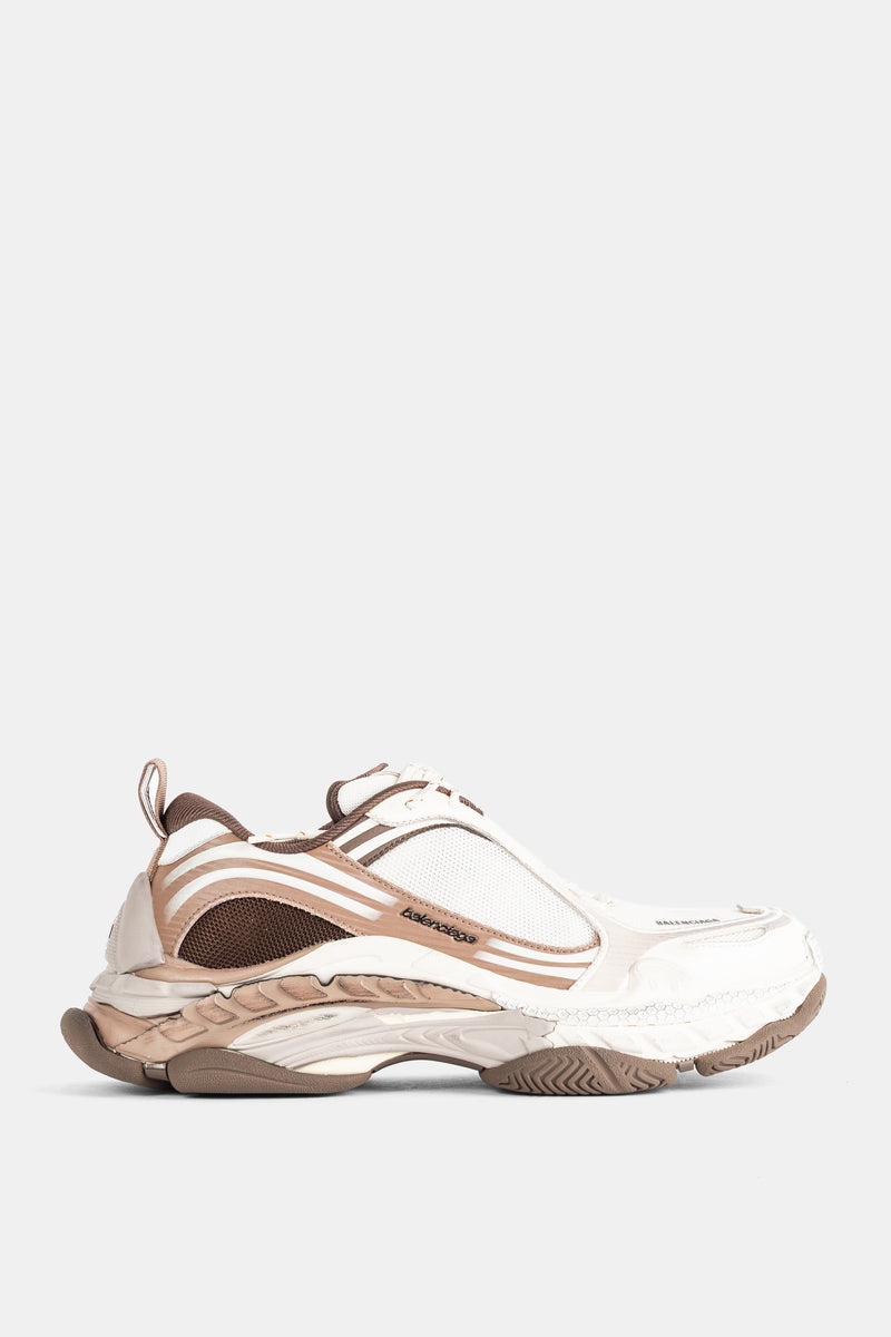 Balenciaga Triple S 2 sneaker chunky en mesh et cuir beige et marron à semelle épaisse