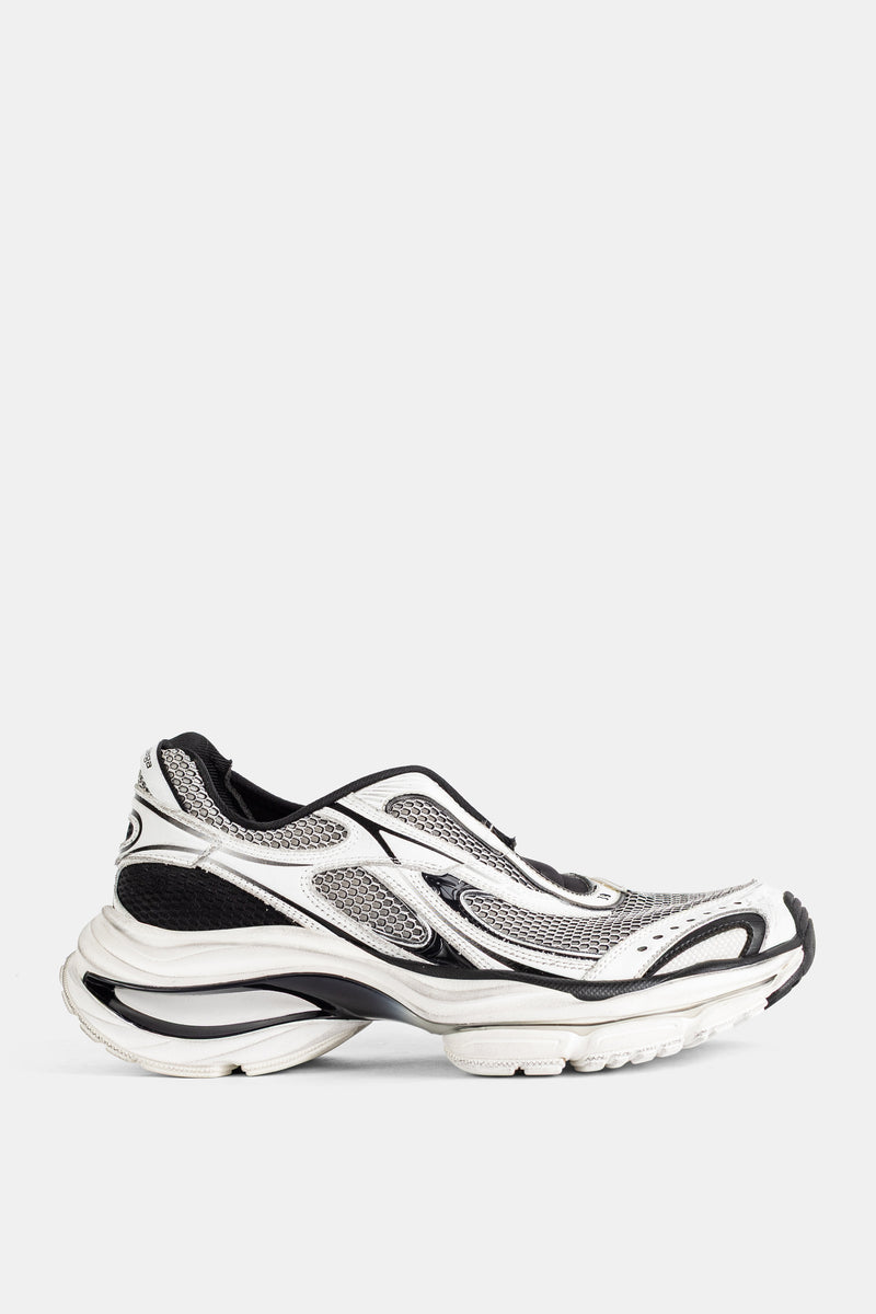 Balenciaga sneakers D'Orsay slip-on mesh blanc et noir semelle sculptée profil latéral homme