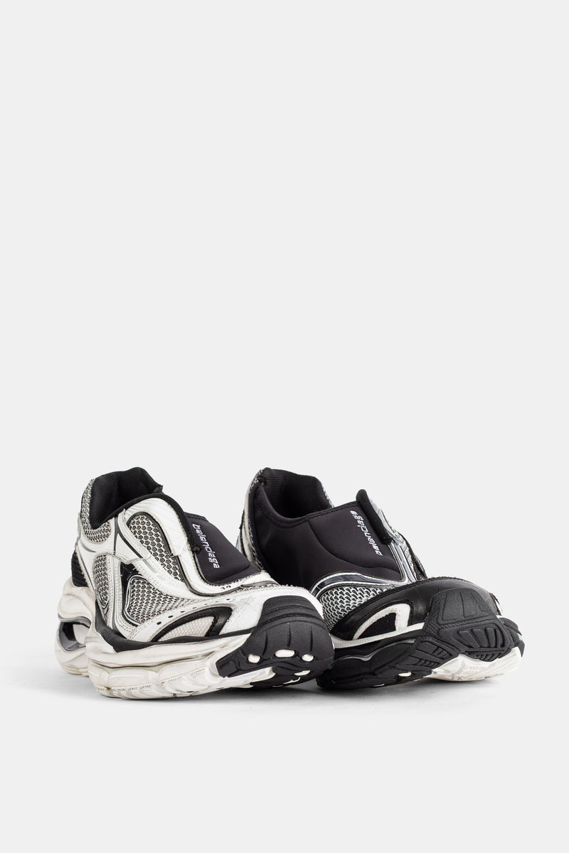 Balenciaga D'Orsay slip-on vue arrière talon noir col chaussette contrefort sculpté mesh blanc homme