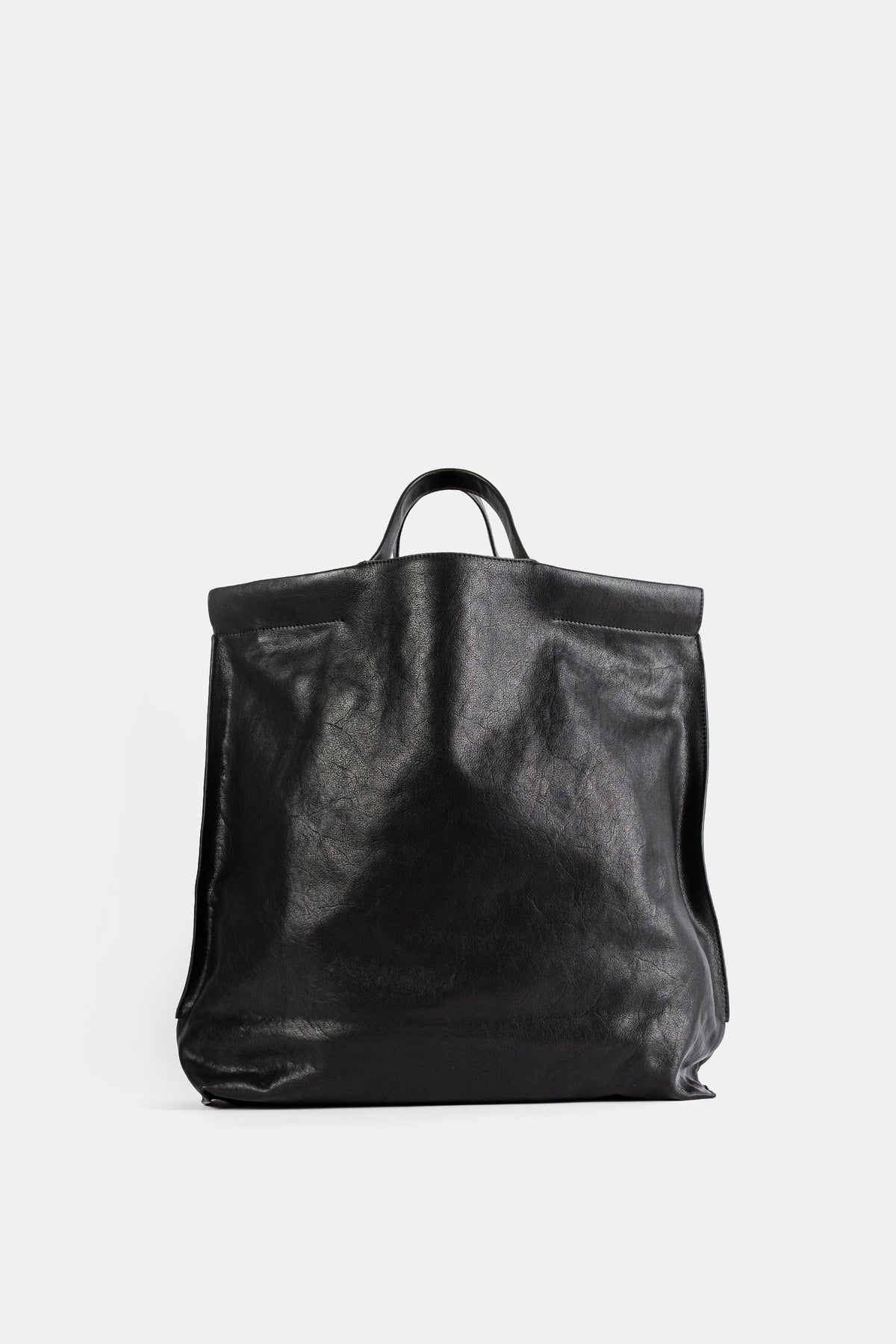 Bea Mombaers Shopper L grand format en cuir souple noir avec poignée supérieure, silhouette ample et tombé naturel