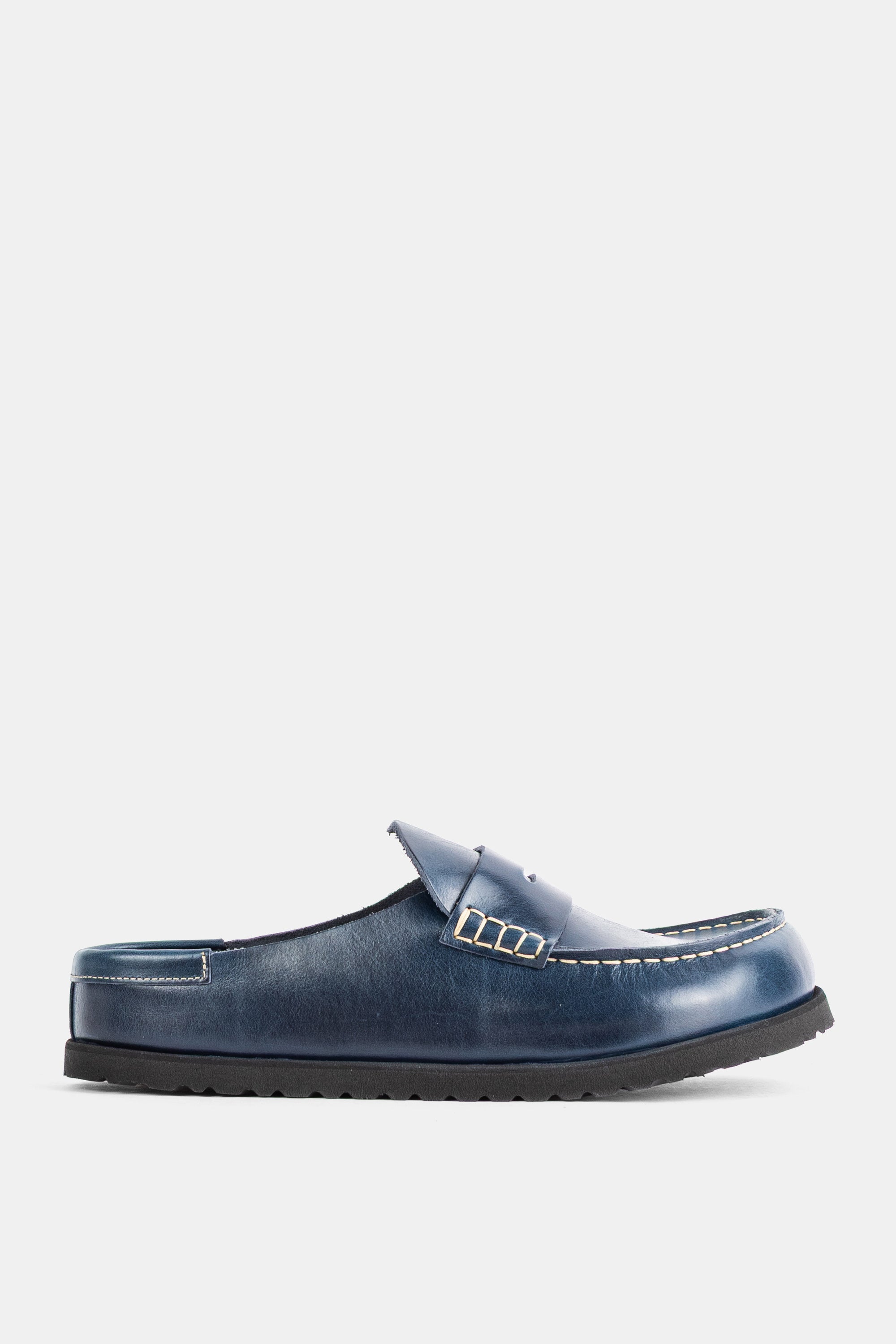 Birkenstock 1774 Naples Midnight Blue Leather Mules | Actuel B