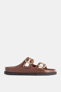 Arizona Sandalen Cinnamon aus Leder und weißem Canvas - EU 42