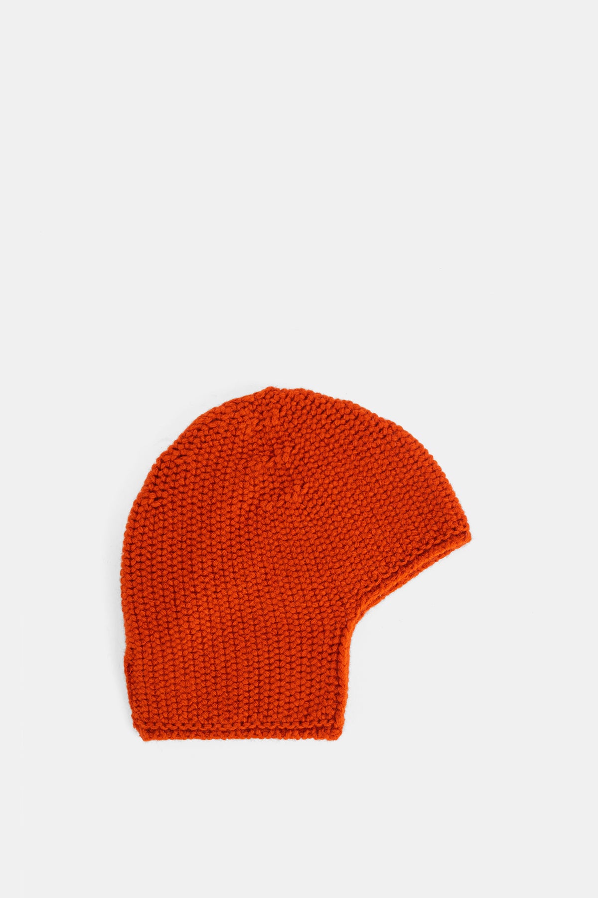 Casey Casey bonnet Rover à rabats en maille point mousse structurée couleur terracotta orange rouille