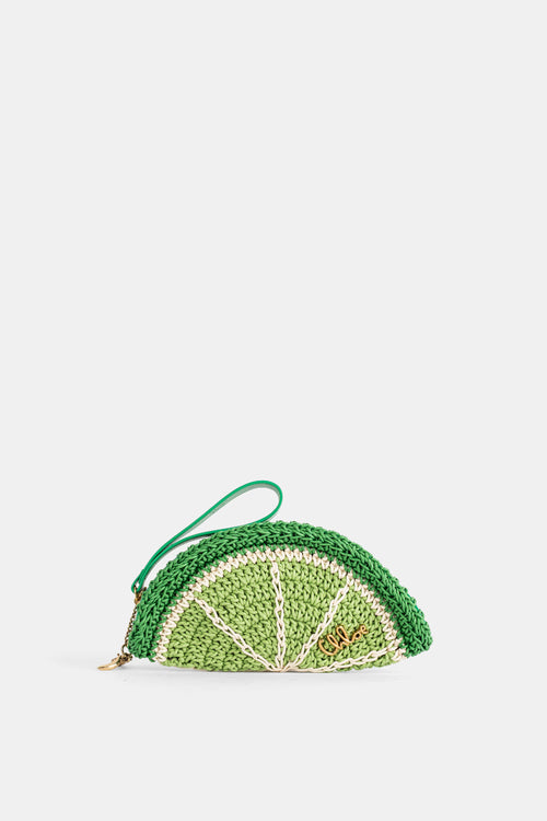 Pochette Tropicus en crochet citron vert