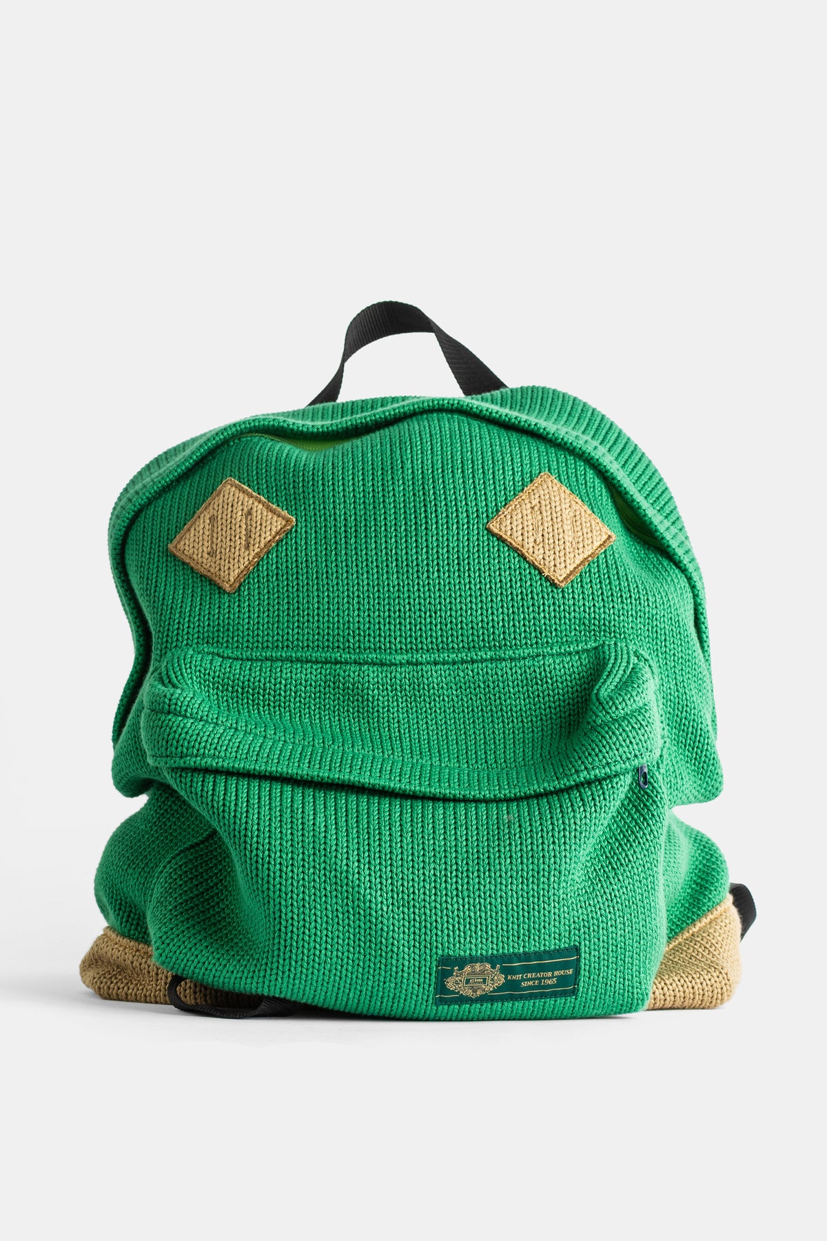 Sac à dos en maille verte à patchs losange Gim Context