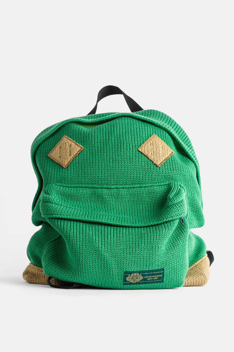Sac à dos en maille verte à patchs losange Gim Context