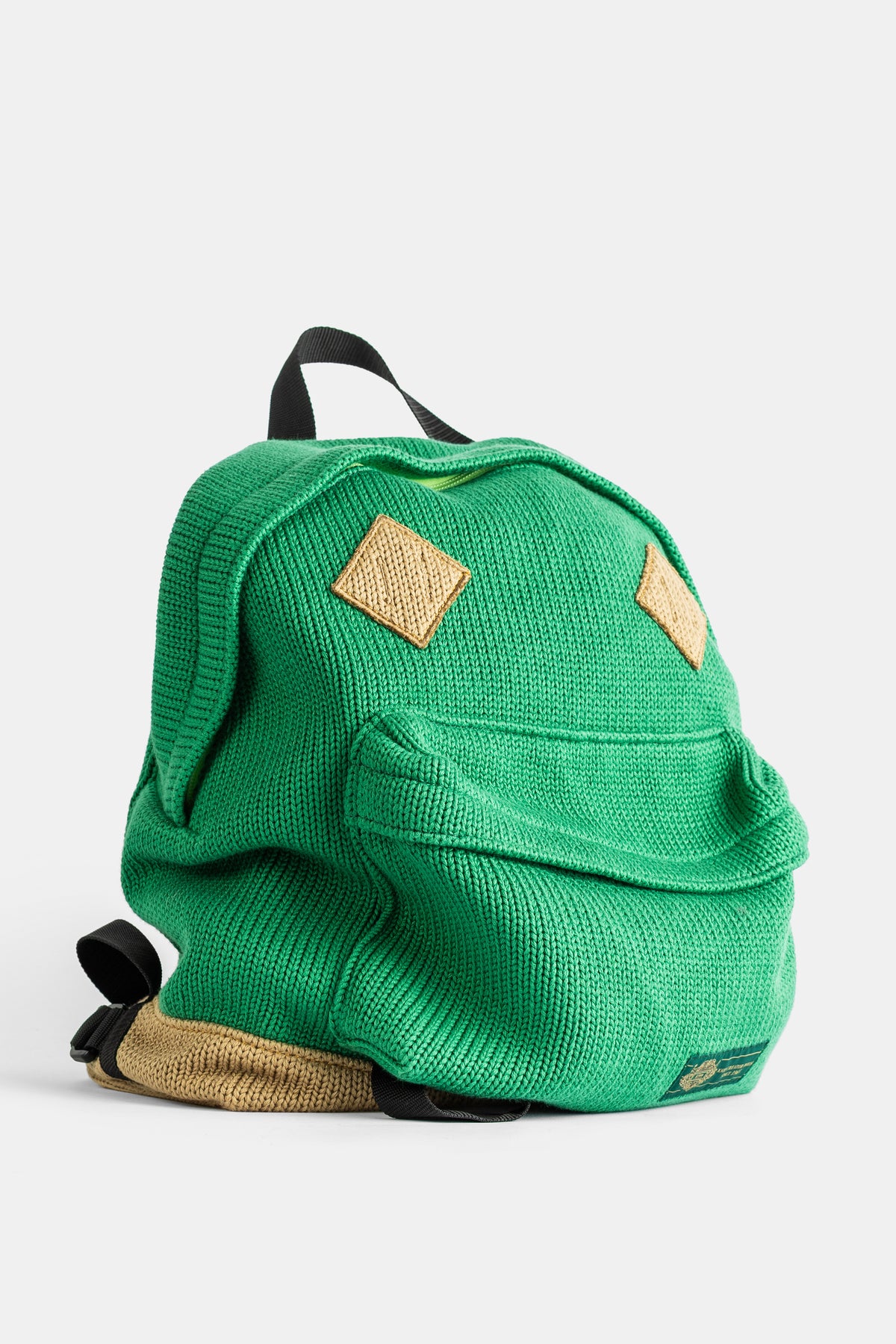 Sac à dos en maille verte à patchs losange Gim Context