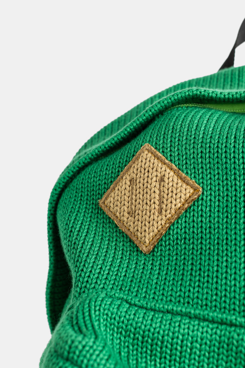 Sac à dos en maille verte à patchs losange Gim Context