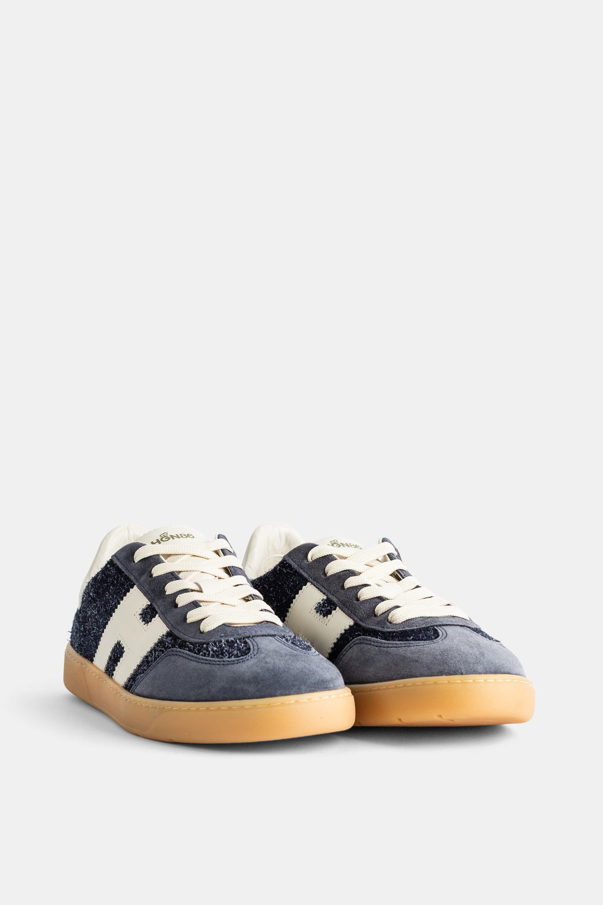 Sneakers Cool en daim et tissu chiné bleu marine Hogan