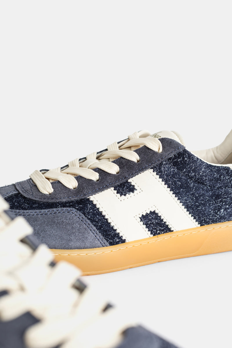 Sneakers Cool en daim et tissu chiné bleu marine Hogan