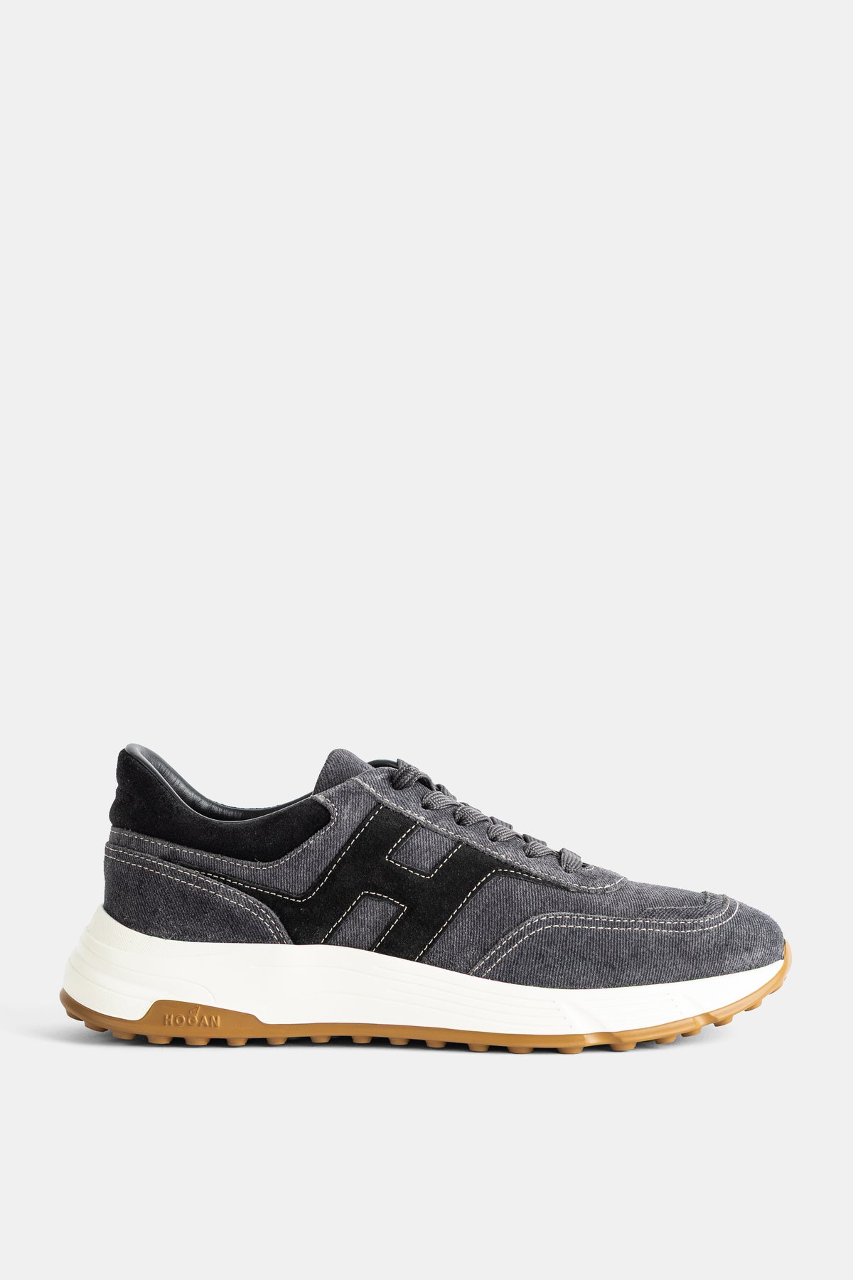 Sneakers Hyperlight en daim effet denim gris Hogan