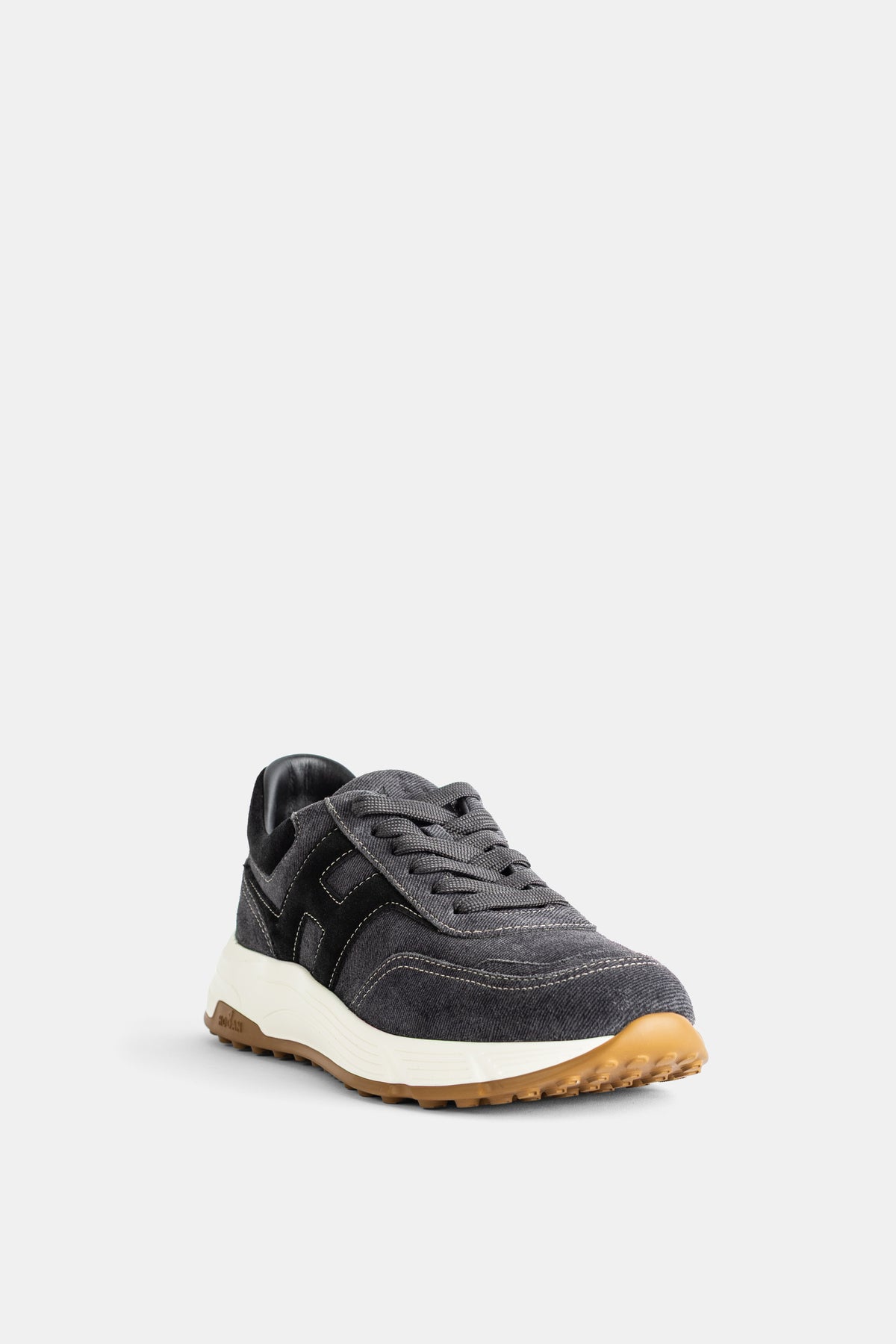 Sneakers Hyperlight en daim effet denim gris Hogan