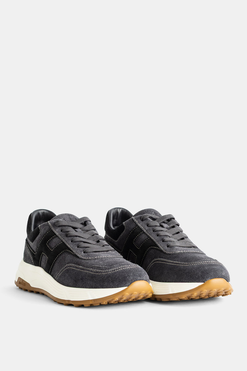 Sneakers Hyperlight en daim effet denim gris Hogan