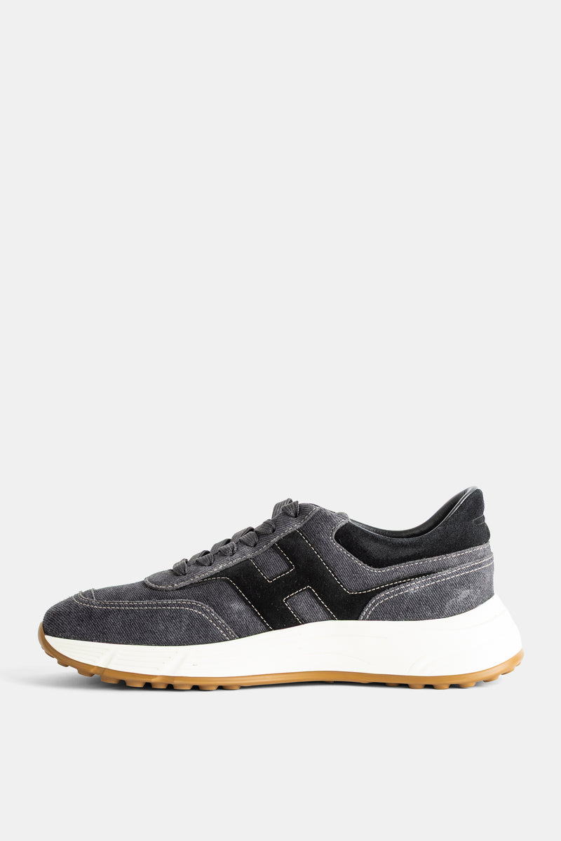 Sneakers Hyperlight en daim effet denim gris Hogan