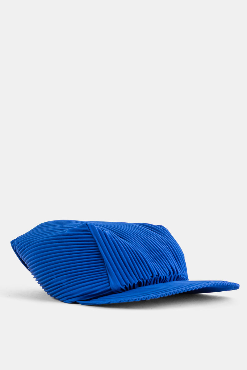 Casquette plissée bleue