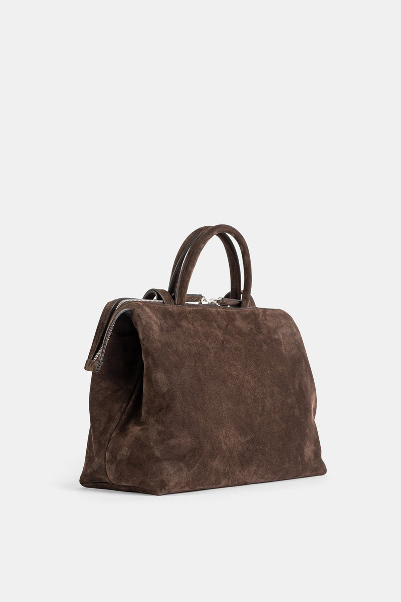 Sac 4 Dritta en cuir suédé marron foncé