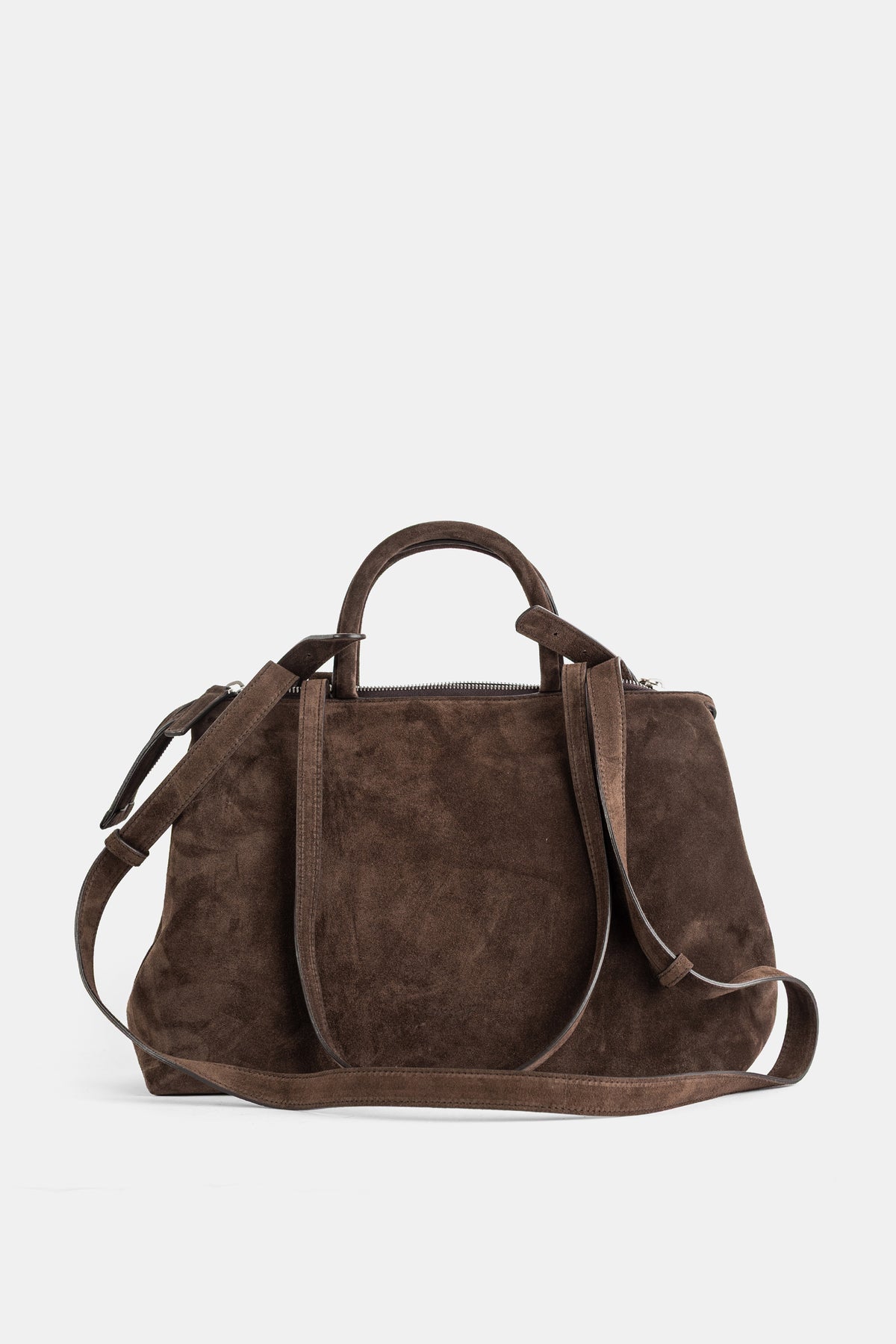 Sac 4 Dritta en cuir suédé marron foncé