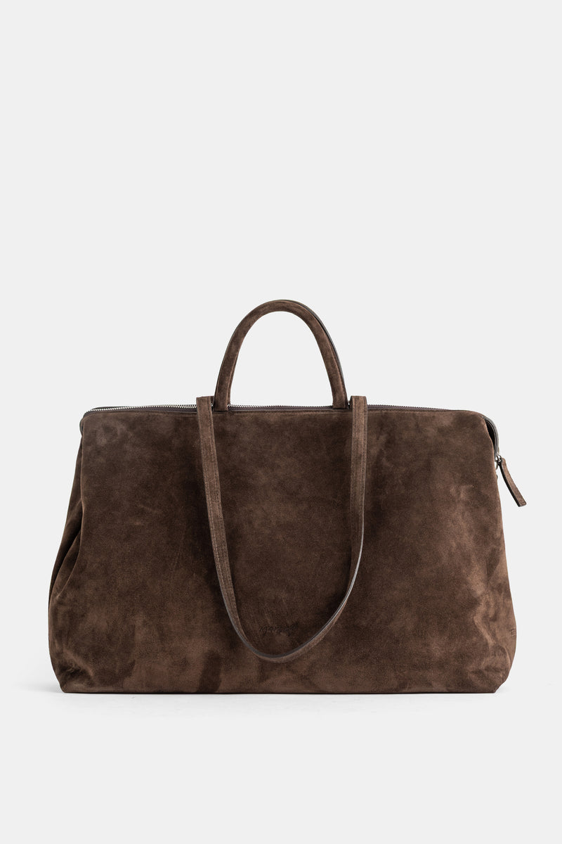 Sac 4 In Orizzontale en cuir suédé marron foncé