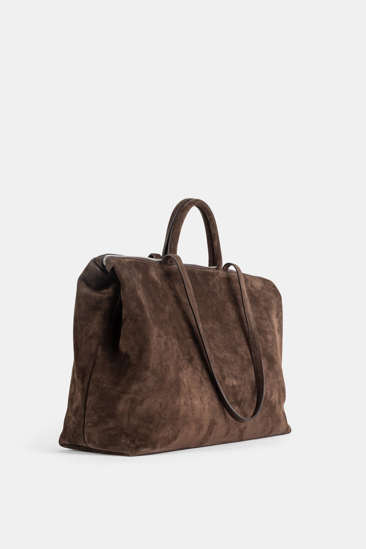 Sac 4 In Orizzontale en cuir suédé marron foncé