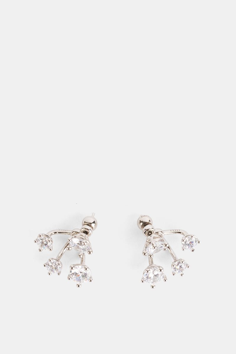 Panconesi boucles d'oreilles Constellation Cluster argentées cristaux grappe ramifiée bijou femme