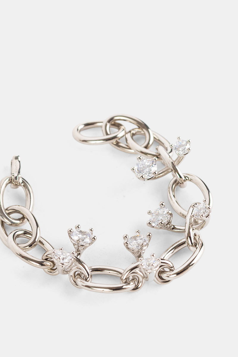 Panconesi bijou femme bracelet Diamanti fermoir à maillons ronds avec pavage de cristaux taille brillant sur fond blanc