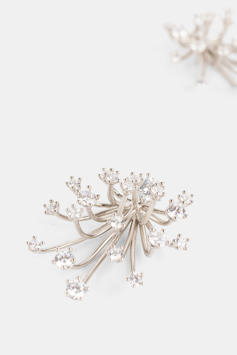 Panconesi boucles d'oreilles Kismet Constellation argent tiges rayonnantes serties de zircons ronds