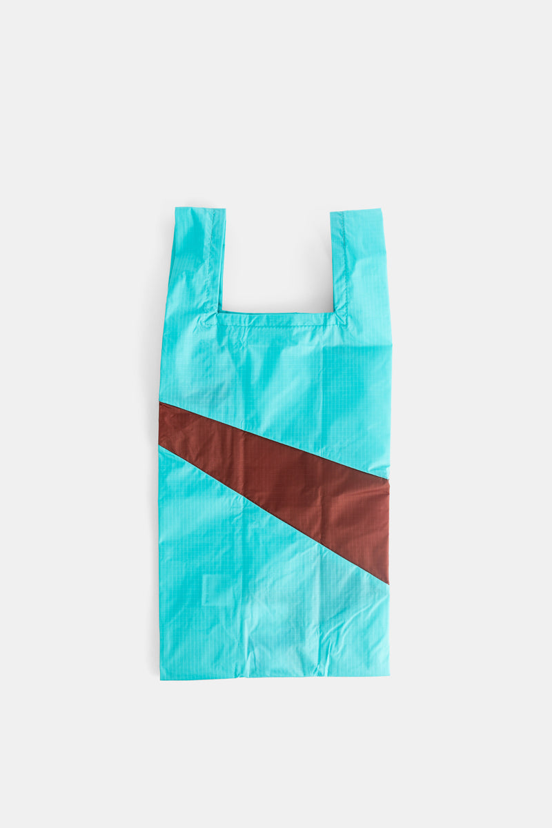 Cabas The New Shopping Bag M turquoise et brun Susan Bijl