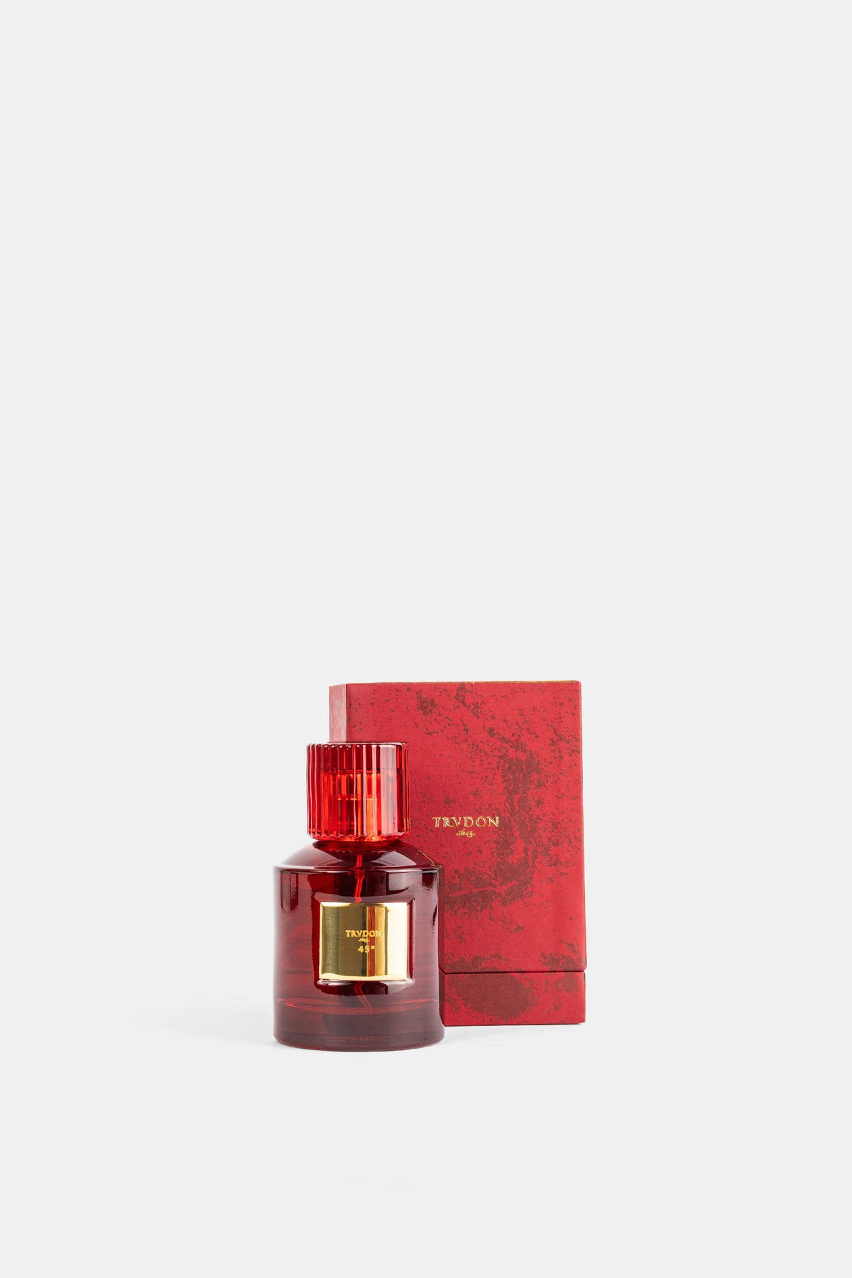 Trudon parfum unisexe Nuit Rouge 45° avec coffret rouge texturé et finitions dorées