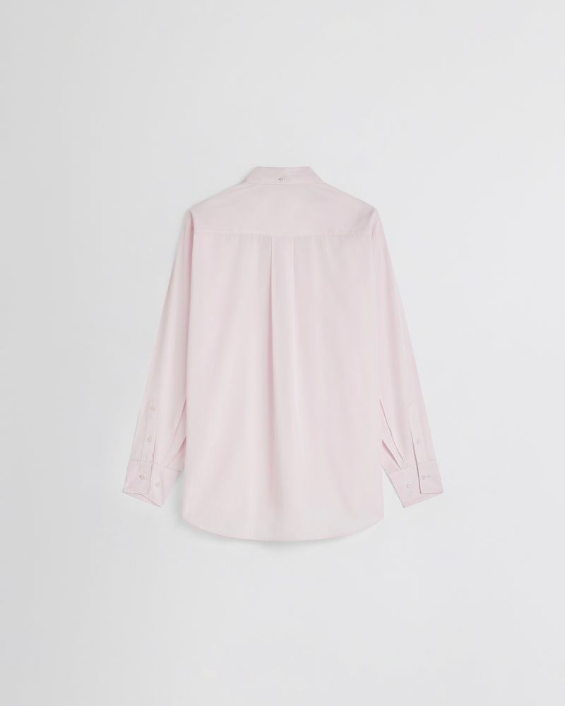 Phoebe Philo chemise femme dos avec pince central poignets boutonnés tissu coton rose pâle