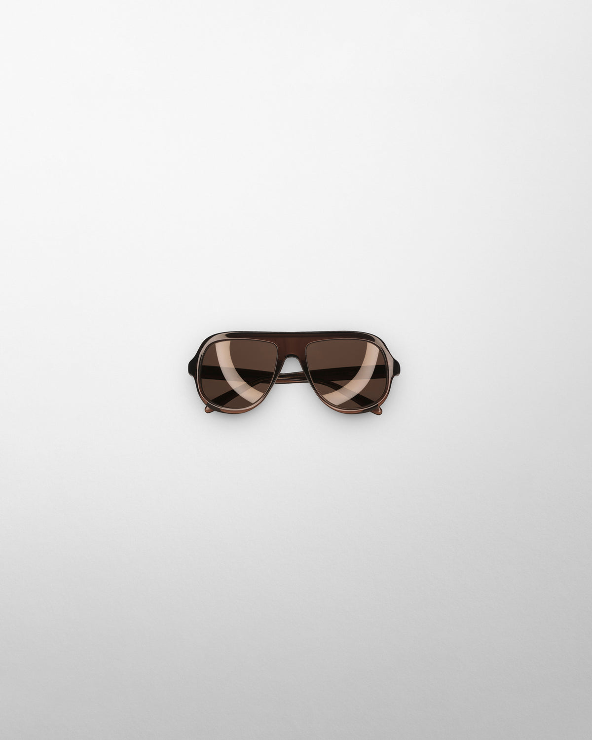 Phoebe Philo Aviator-Sonnenbrille aus dunklem braunem Acetat mit getönten Gläsern, Oversize-Wrap-Around-Gestell