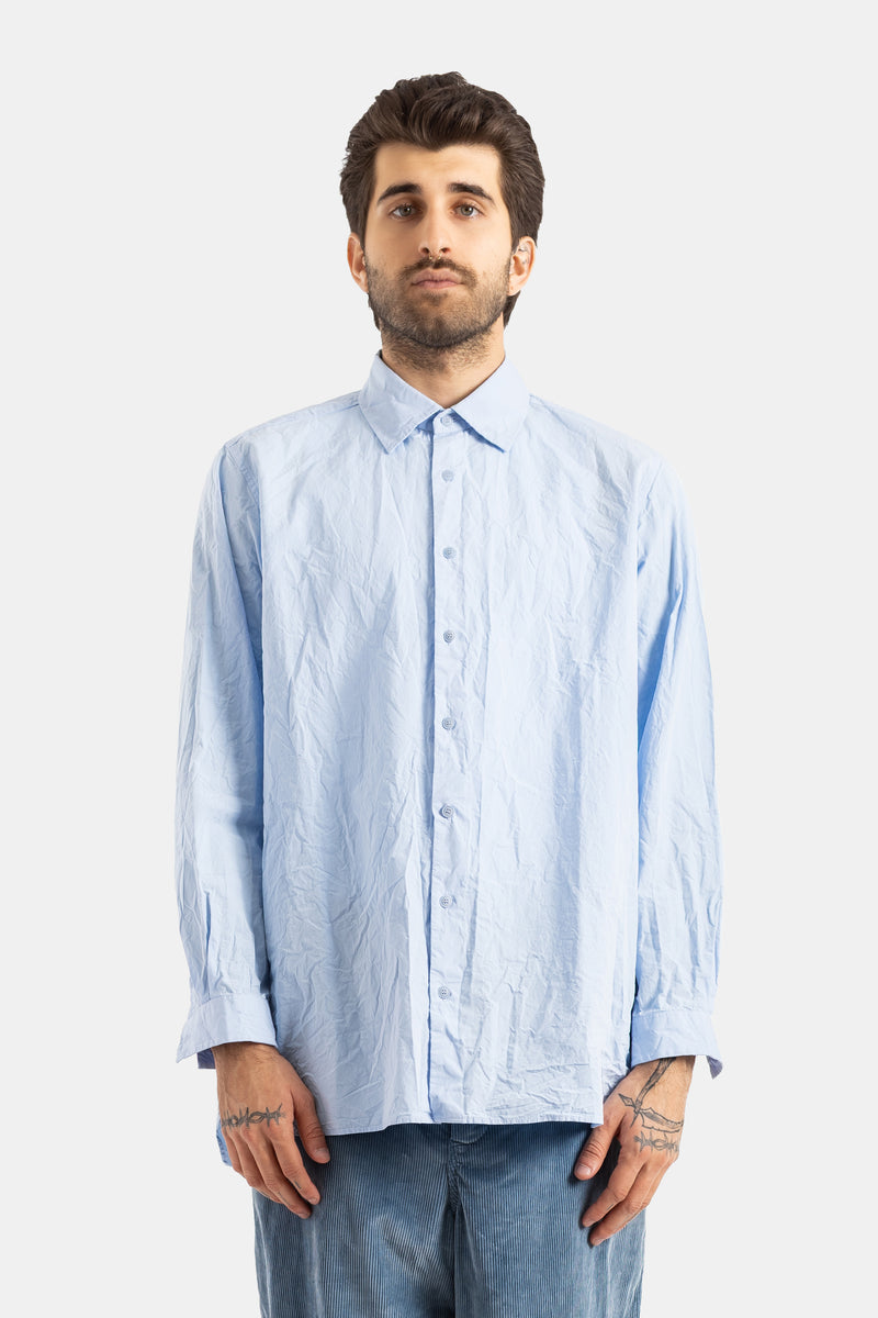 Casey Casey chemise Ikla coupe oversize col classique en coton froissé bleu ciel pour homme