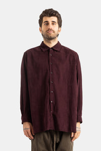 Ikla fine corduroy shirt in burgundy - L