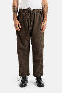 Wijde kaki katoenen Tie Me Up broek met koord - S