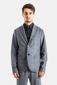 Harris Wharf blazer 2 boutons coupe droite col cranté en laine pied-de-poule gris bleu