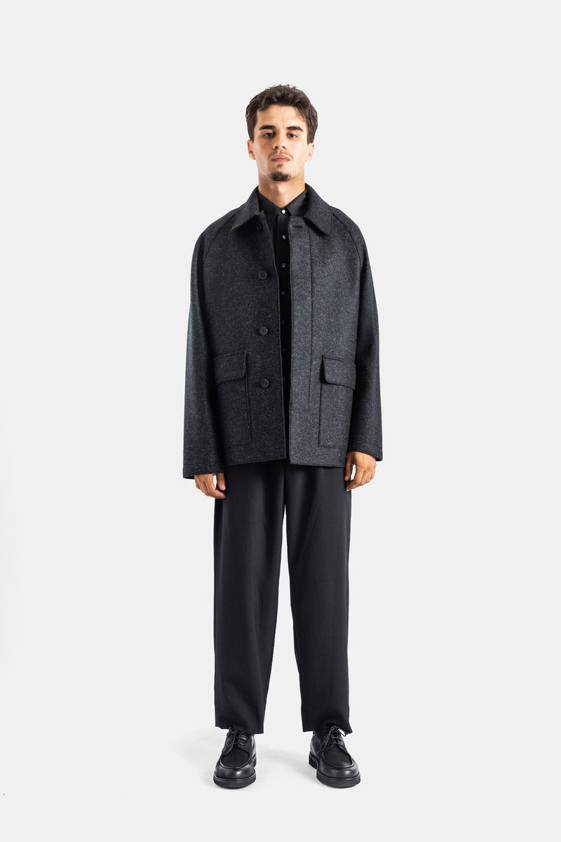 Veste country en laine pressée anthracite