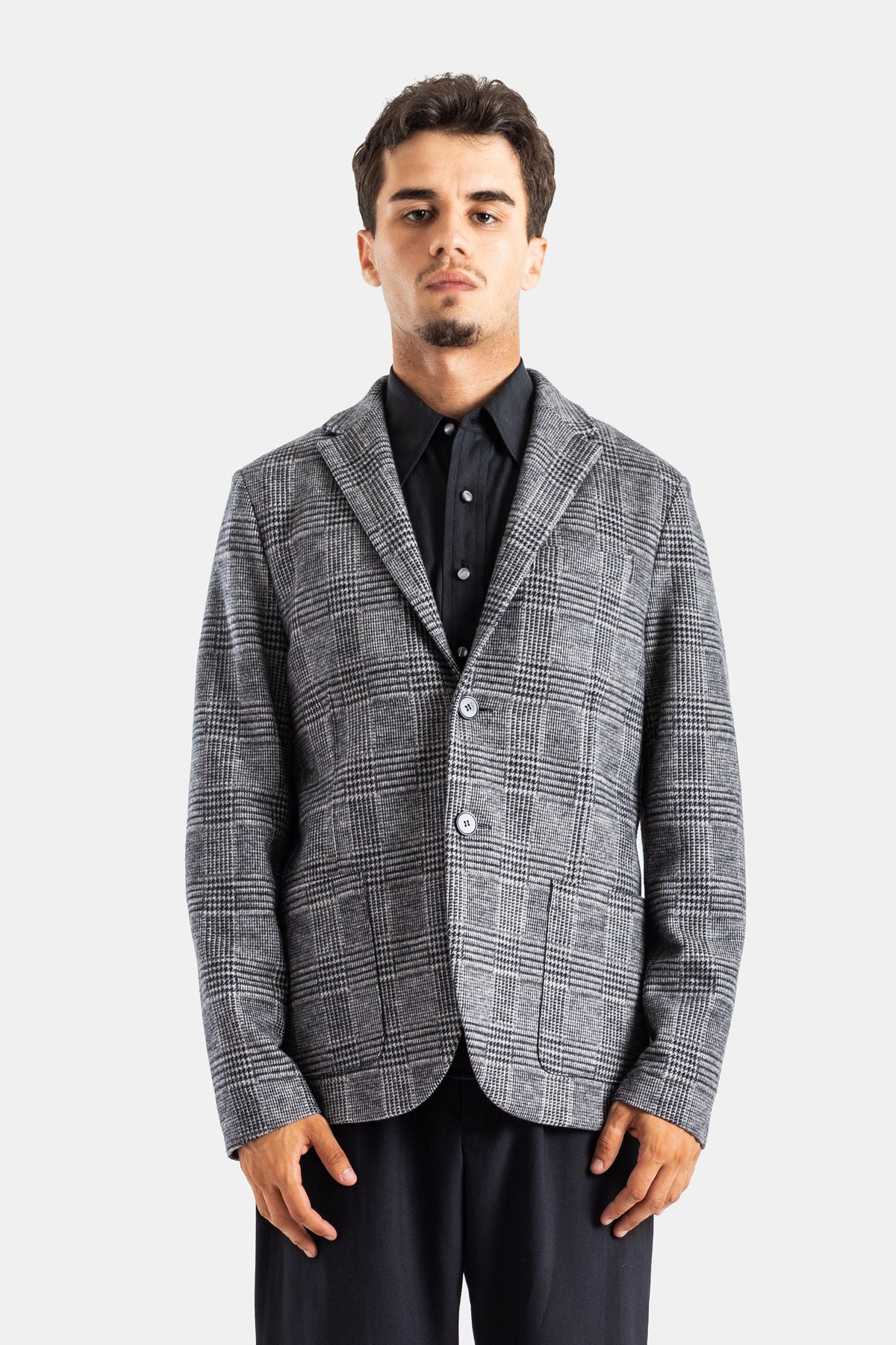 Harris Wharf blazer 2 boutons déstructuré en laine Prince-de-Galles gris chiné, coupe souple et revers crantés