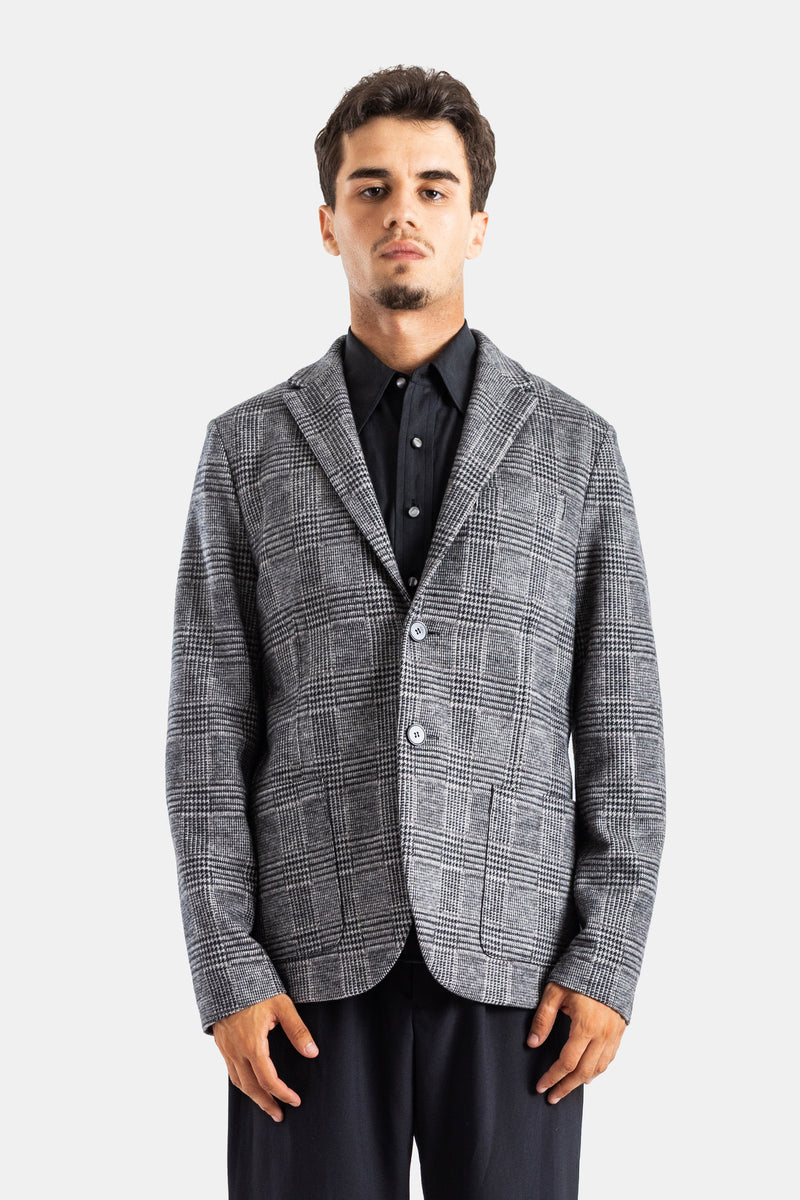 Harris Wharf blazer 2 boutons déstructuré en laine Prince-de-Galles gris chiné, coupe souple et revers crantés