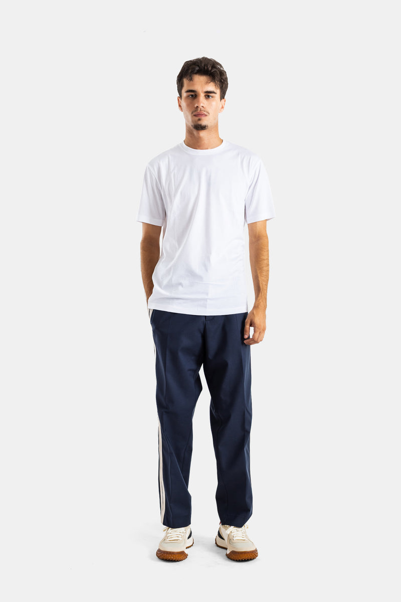 Pantalon bleu marine à bandes latérales