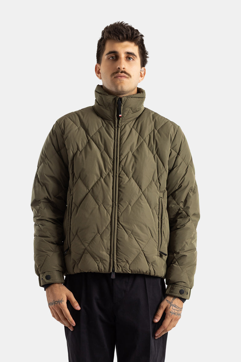 Moncler Grenoble bomber Bramans matelassé col montant coupe boxy manches longues kaki homme